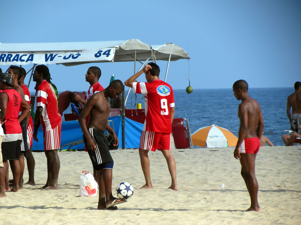 Football beach activity in Rio