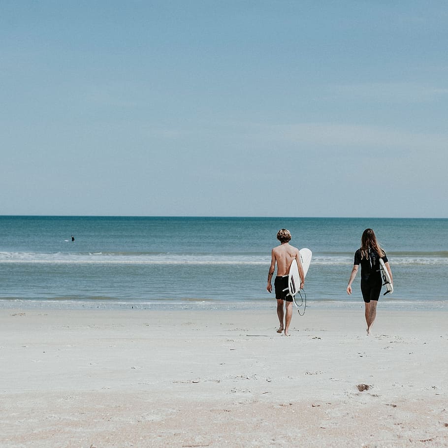 Surfing at the beach