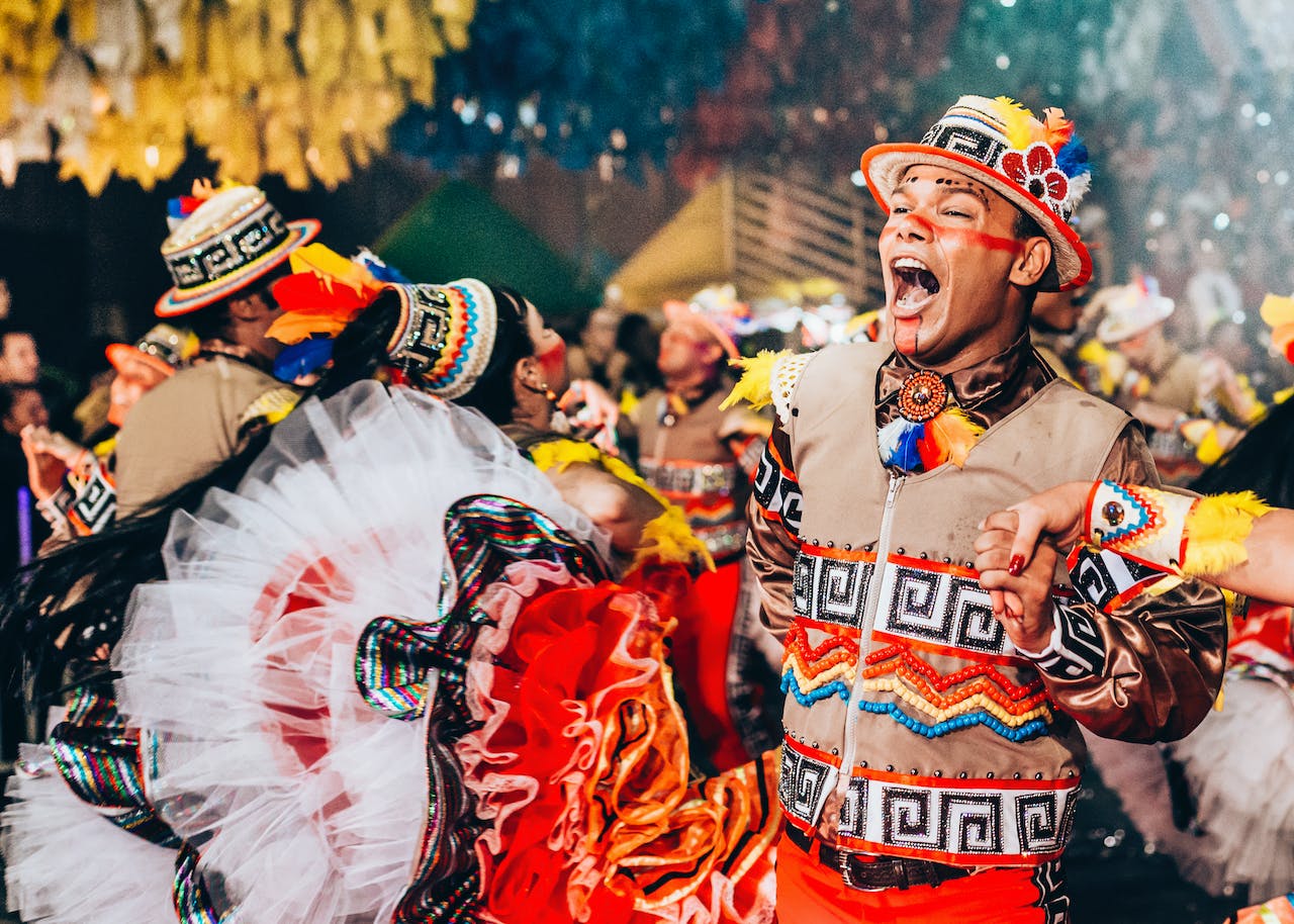 man in colourful costum